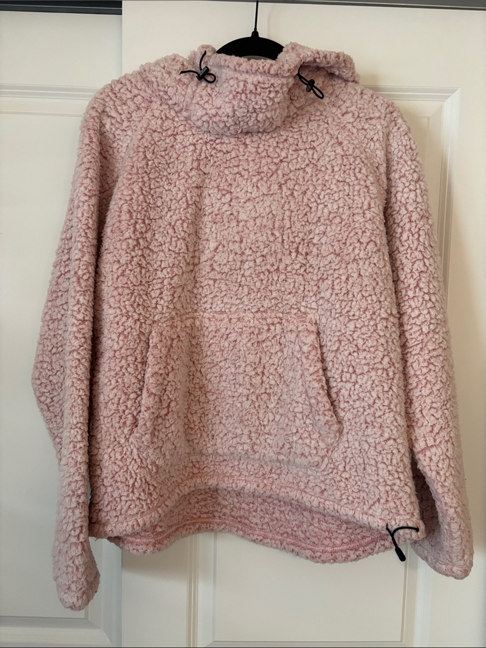 PINK Victoria's Secret Light Pink Plush Sherpa Pullover Hoodie
